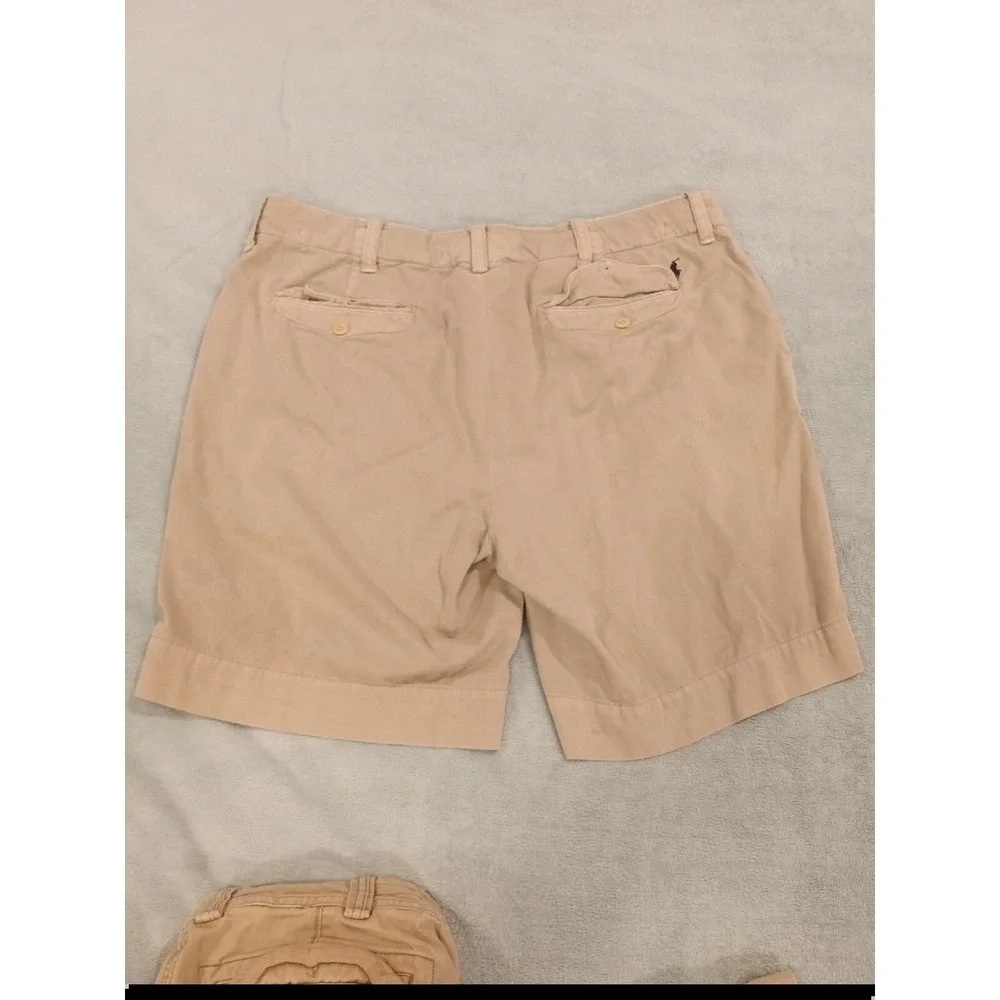 2 Mens Polo Ralph Lauren Y2k‎ Cargo Chino Khaki Shorts Size 38